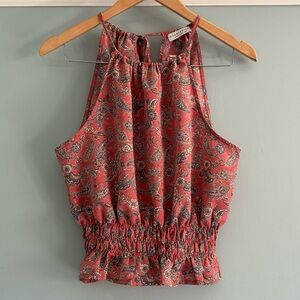 Paper Crane Red Paisley Halter Blouse